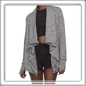 NIKE Dri-Fit Open Front Cardigan Long Sleeve Yoga Wrap Gray Size Large